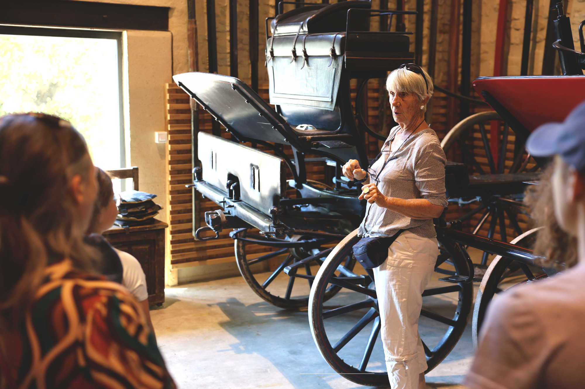 Visite guidée du Haras d'Uzès avec le résidents et Béatrice