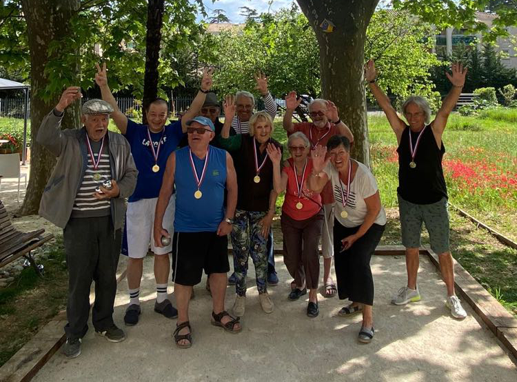 Concours de pétanque inter-résidences à l'Orangerie du Château Levât, Résidence Service Seniors Occitalia située à Montpellier